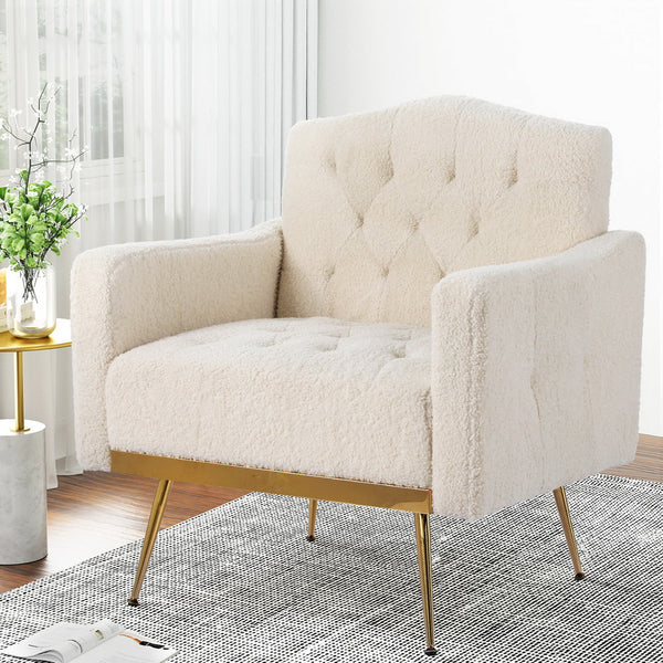 Artiss Armchair Boucle Beige Nicole Sofas Armchairs & Couches