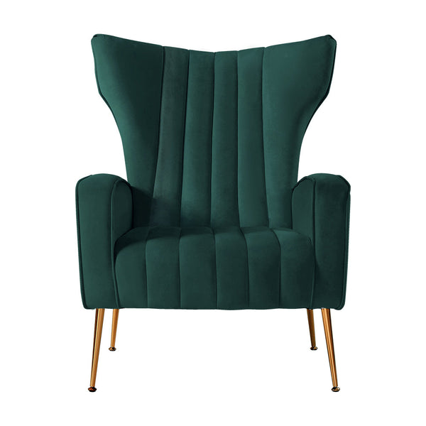 Artiss Armchair Lounge Chairs Accent Armchairs Velvet Sofa Green Seat