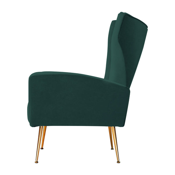 Artiss Armchair Lounge Chairs Accent Armchairs Velvet Sofa Green Seat