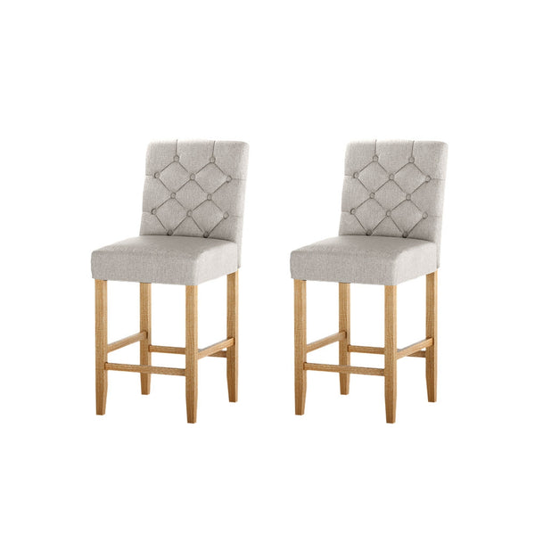 Artiss 2X Bar Stools Linen Upholstered Chairs Benches Bar Stools