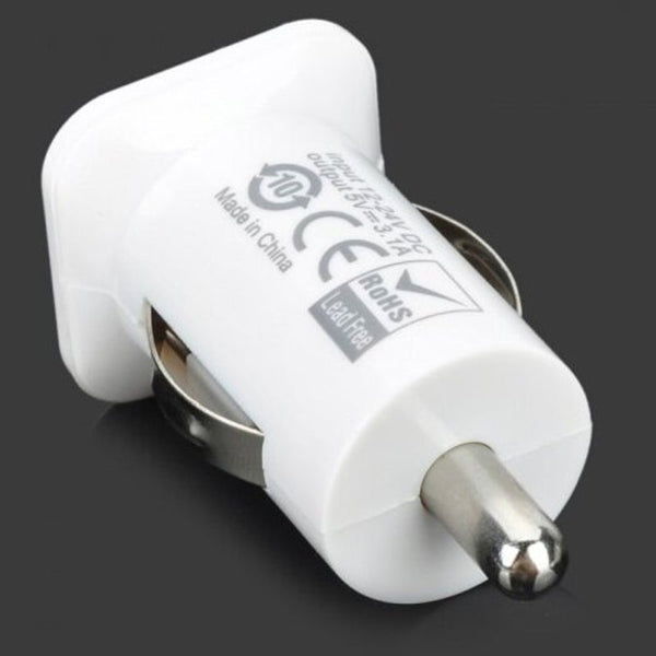 Dual Usb Port Car Charger White