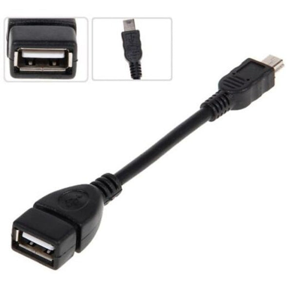 Usb 2.0 Female To Mini 5 Pin Male Host Extension Cable Black Cables & Adapters