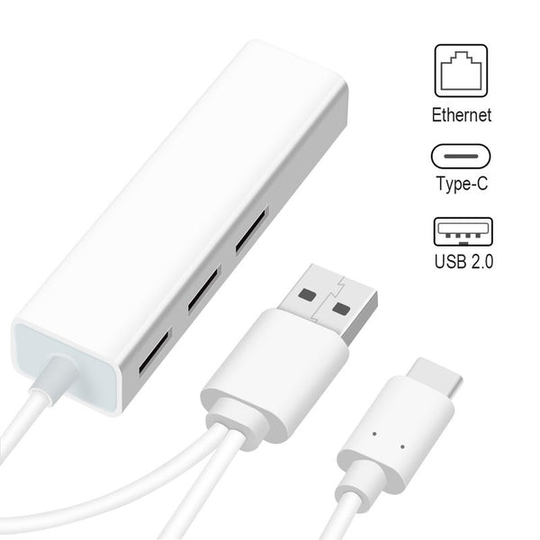 Usb 2.0 Hub Type C Network Card Hubs To Rj45 Lan Adapter Gigabit Ethernet Splitter For Macbook Laptop Phone Usb Cables Hubs & Adapters