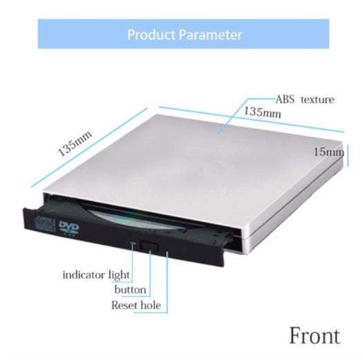 Car Dvd Players Usb 2.0 Portable Ultra Slim External Slot In Rw Cd Rom Drive Writer Rewriter Burner For Pc