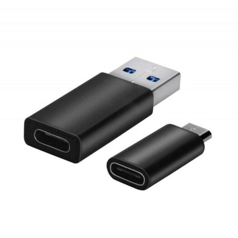 Usb 3.0 Male To Type C Female With Micro Adapter Black