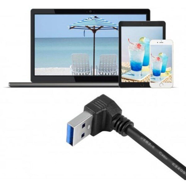 Usb 3.0 Right Angle 270 Degree Extension Cable Male To Femaleotg Adapter Black Cables & Adapters