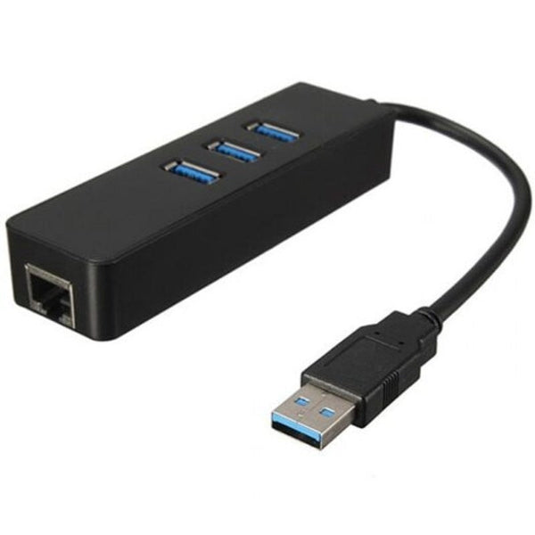 Usb 3.0 To Rj45 Gigabit Ethernet Adapter Ports Hub Black Usb Cables Hubs & Adapters
