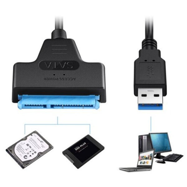 Usb 3.0 To Sata Iii Adapter Converter Cable For 2.5 Inch Ssd Hdd Black Drive Cables & Adapters