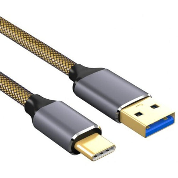 Usb 3.0 C Type Cable With Nylon Braided Aluminum Yellow 1M Cables & Adapters