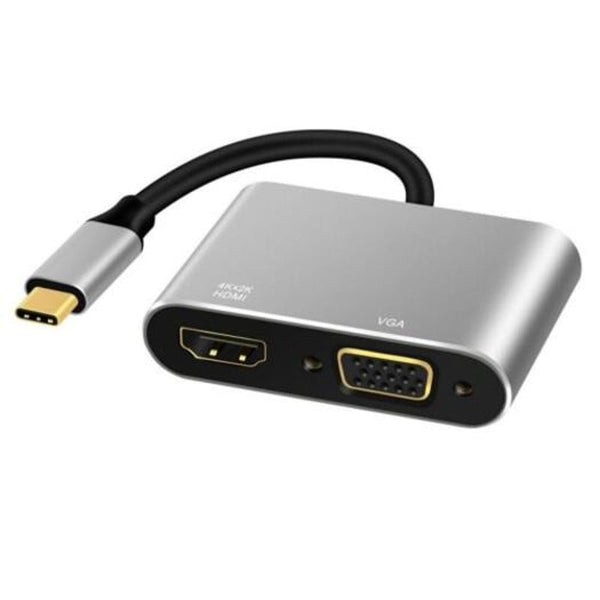 Usb 3.1 Type C To Vga Hdmi 4K Video Converters Adapter Platinum Usb Cables Hubs & Adapters