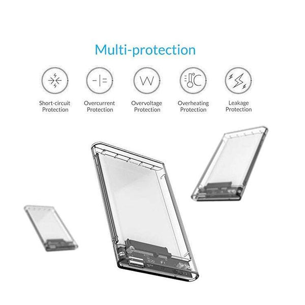 Portable External Hard Drives Usb 3 Enclosure Casing For 2.5 Inch 7Mm / 9.5Mm Sata Hdd Ssd Support Uasp Iii Max 2Tb Tool Free Design