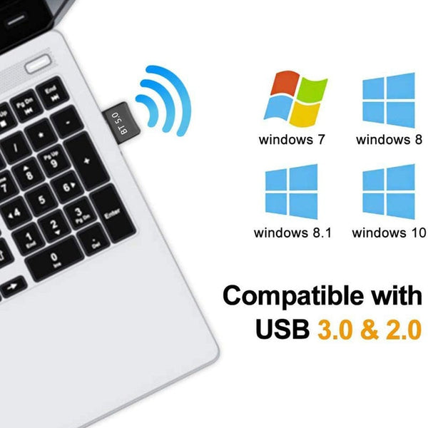 Usb Bluetooth Adapter 5.0 Dongle For Speaker Laptop Pc Headphone Car 2 In 1 Wireless Aux Audio Transmitter Receiver