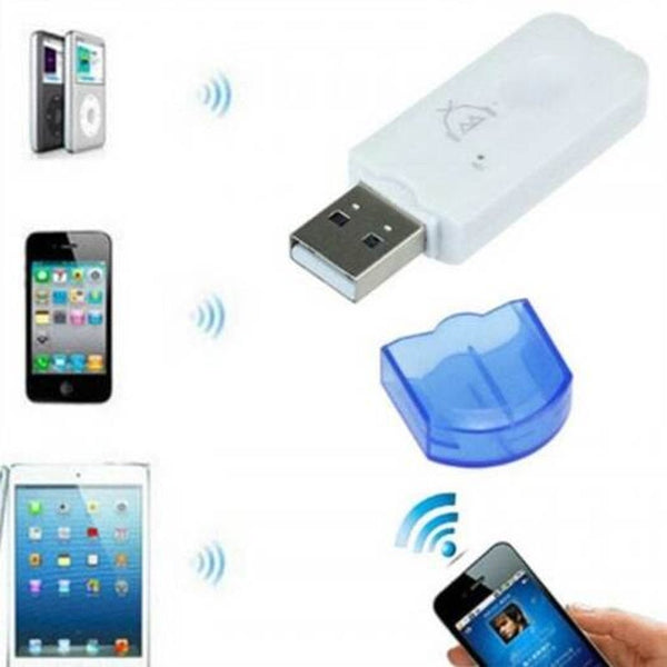 Usb Bluetooth Stereo Audio Wireless Receiver Adapter For Car Home White