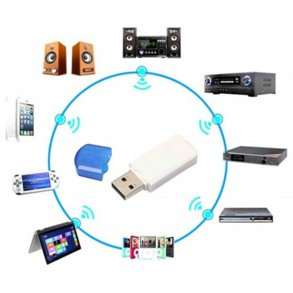 Usb Bluetooth Stereo Audio Wireless Receiver Adapter For Car Home White