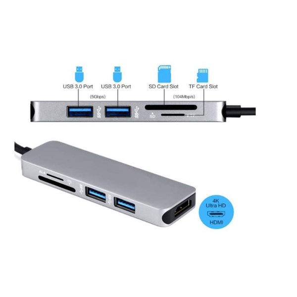 5 In 1 Usb C Hdmi Adapter For Macbook Pro 2016 / 2017 To Output Sdmicrosd Card Reader Ports 3.0 Usb Cables Hubs & Adapters