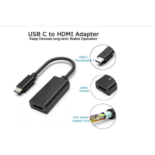 Usb Type C To Hdmi Adapter 4K Cable For Macbook 2015 2016 2017 Pro 2018 Samsung Galaxy S9 S8 Surface Book Dell Xpx 13 Pixelbook More A/V Cables & Adap