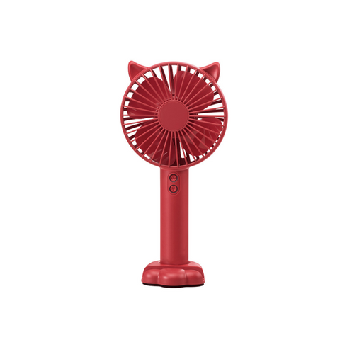 Usb Charged Handheld Mini Fan Nightlight With Mobile Bracket Red