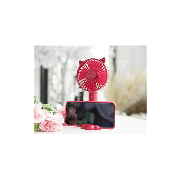 Usb Charged Handheld Mini Fan Nightlight With Mobile Bracket Red Portable Fans