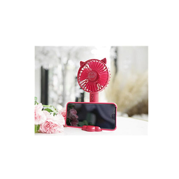 Usb Charged Handheld Mini Fan Nightlight With Mobile Bracket Red