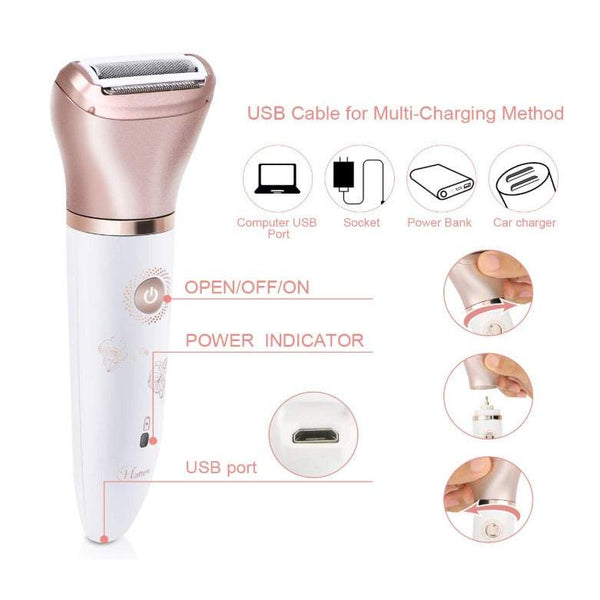 Hair Care Usb Charging Shaver Electric Remover For Women Painless Lady 2 In 1 Body Removal Razor