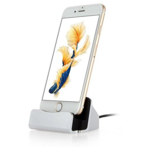 Usb Charging Station Charger Dock For Iphone 8 / Plus X 6 7 Silver