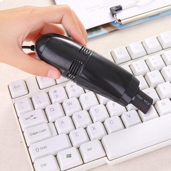 Usb Computer Keyboard Mini Desktop Dust Sweeper Collector Handheld Table Cleaning Tool For Office Car Home Pet House Black Vacuum Cleaners