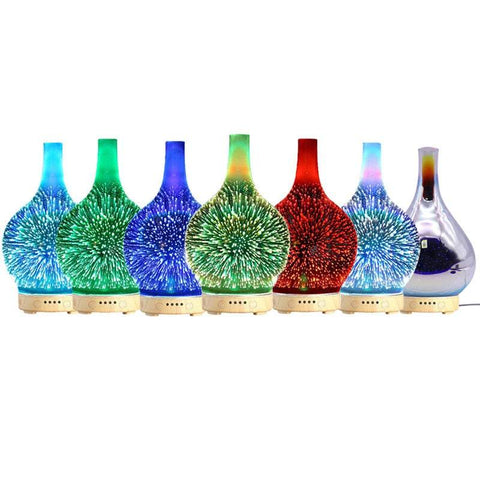 Usb Firework Ultrasonic Aroma Aromatherapy Diffuser 3D Light Humidifiers
