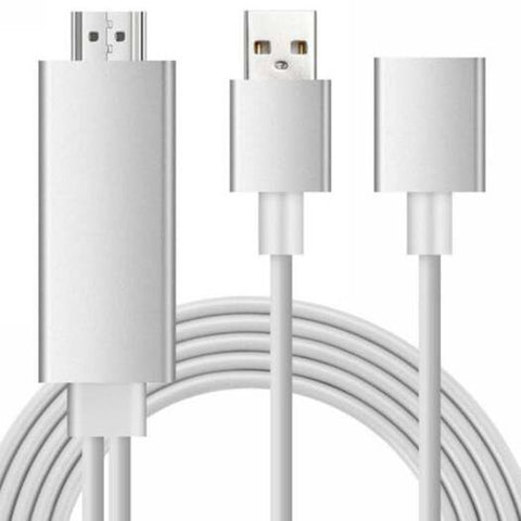 Usb Hdmi Video Same Screen Cable For Ios Android White