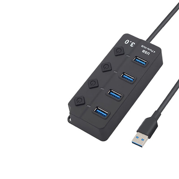 Usb Hub 3.0 High Speed 4 Port Splitter Onoff Switch With Adapter For Macbook Laptop Pc Usb Cables Hubs & Adapters
