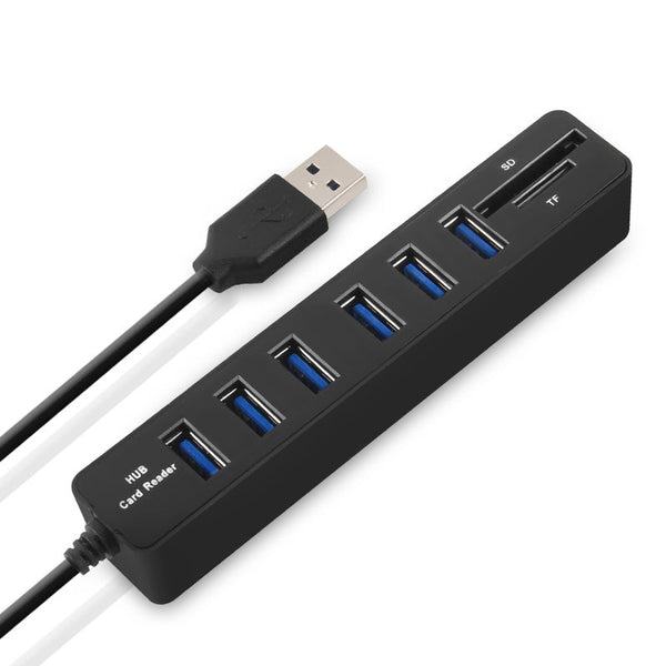 Usb Hub 3.0 Multi Splitter Micro 6 Ports Tf Sd Card Reader Hab For Pc Computer Accessories Usb Cables Hubs & Adapters