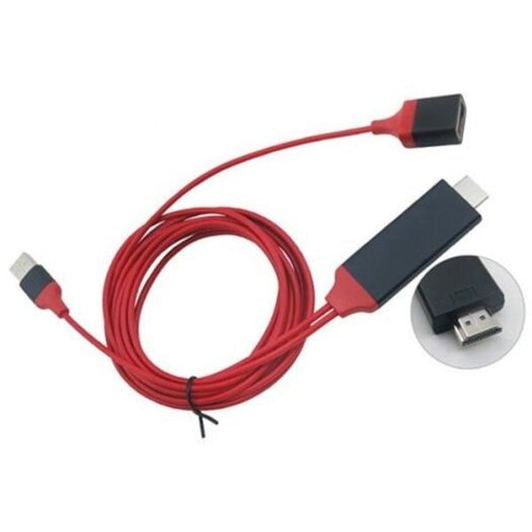 Usb Male Female To Hdmi Adapter Cable 1M Red