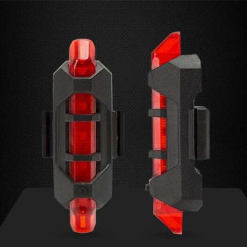 Usb Rechargeable Led Bicycle Light Front Rear Tail Warning Flash Lamp Mountain Bike Road Red