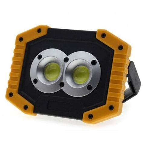 Usb Rechargeable Mini Led Floodlight Outdoor Portable Lamp Handheld Emergency Work Light 1000Lm Yellow Double Circular Security & Floodlights