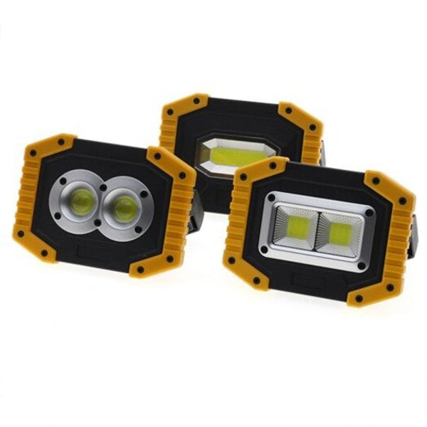 Usb Rechargeable Mini Led Floodlight Outdoor Portable Lamp Handheld Emergency Work Light 1000Lm Yellow Double Circular Security & Floodlights