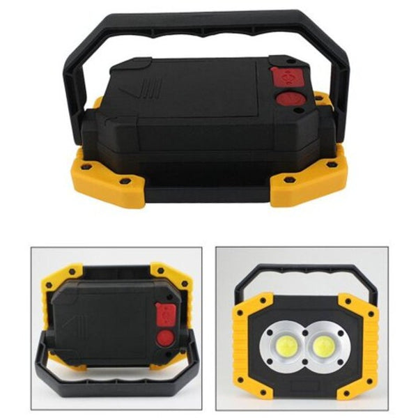 Usb Rechargeable Mini Led Floodlight Outdoor Portable Lamp Handheld Emergency Work Light 1000Lm Yellow Double Circular Security & Floodlights