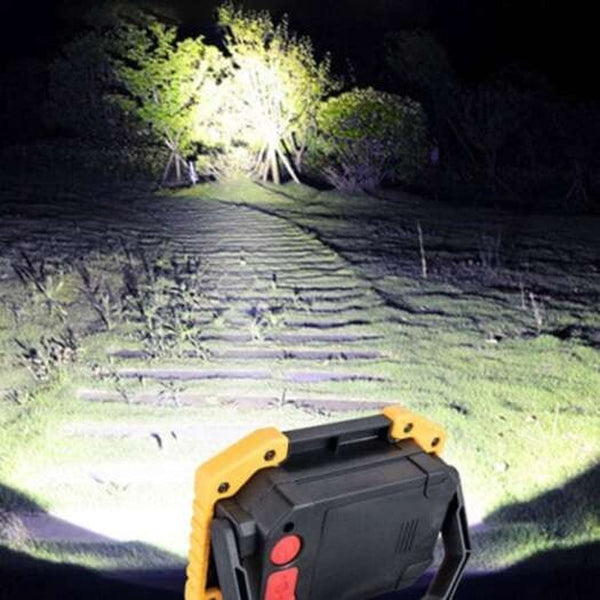 Usb Rechargeable Mini Led Floodlight Outdoor Portable Lamp Handheld Emergency Work Light 1000Lm Yellow Double Circular Security & Floodlights