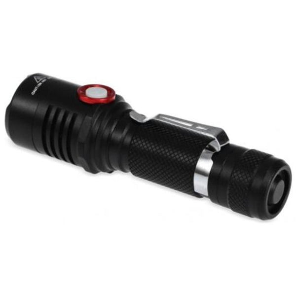 Usb Rechargeable Torch Led Flashlight Black Flashlights