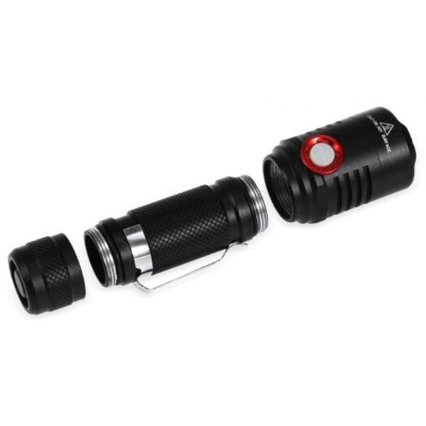 Usb Rechargeable Torch Led Flashlight Black