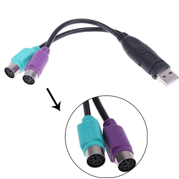 Usb To Dual Ps2 Cable Male Female Adapter Converter Extension Cord For Keyboard Mouse Scanning Gun Wire Usb Cables Hubs & Adapters