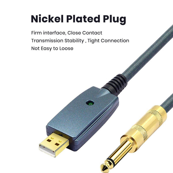 Usb To Guitar Cable Interface Male 6.35Mm Jack Electric Accessories Audio Connector Cord Adapter For Instrument 3M Guitar Accessories