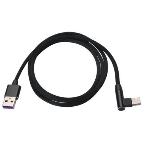 Usb Type C 90 Degree Fast Charging Cabletype 3.0 Data Cord For Huawei Jet Black