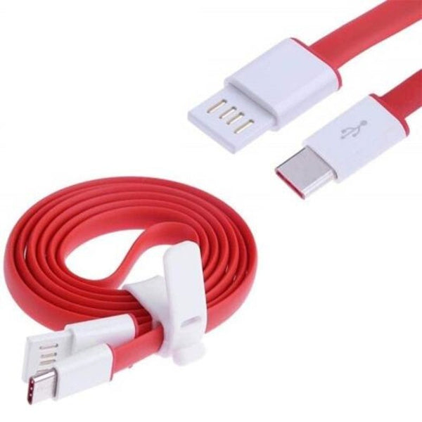 Usb Type C Quick Charge Cable For Oneplus 6T / 5T Xiaomi Red