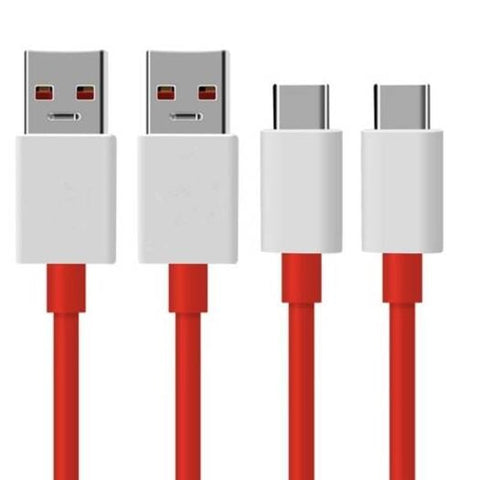 Usb Type C Super Charge Cable For Oneplus 7 Pro / 6T 5T2pcs Red