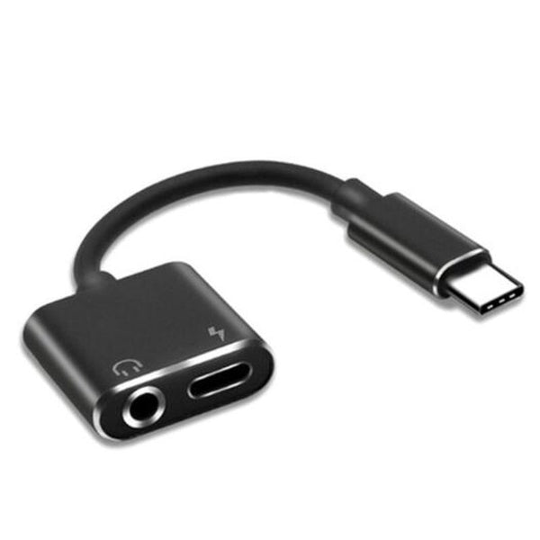 Usb Type C To 3.5Mm Splitter Adapter Audio Jack Connect Headphone Earphone Black Cables & Adapters