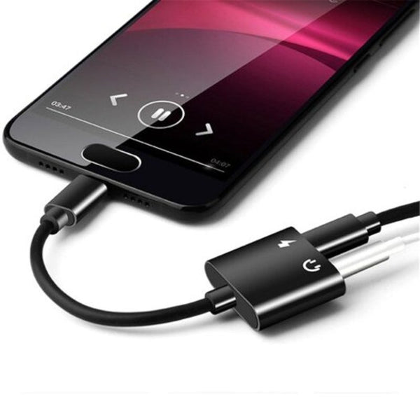 Usb Type C To 3.5Mm Splitter Adapter Audio Jack Connect Headphone Earphone Black Cables & Adapters