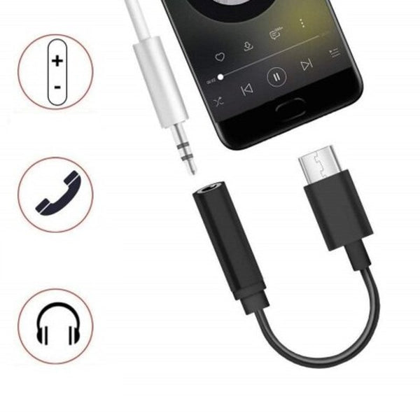 Usb Type C To 3.5Mm Stereo Audio Headphone Adapter Cable 3Pcs Black Cables & Adapters