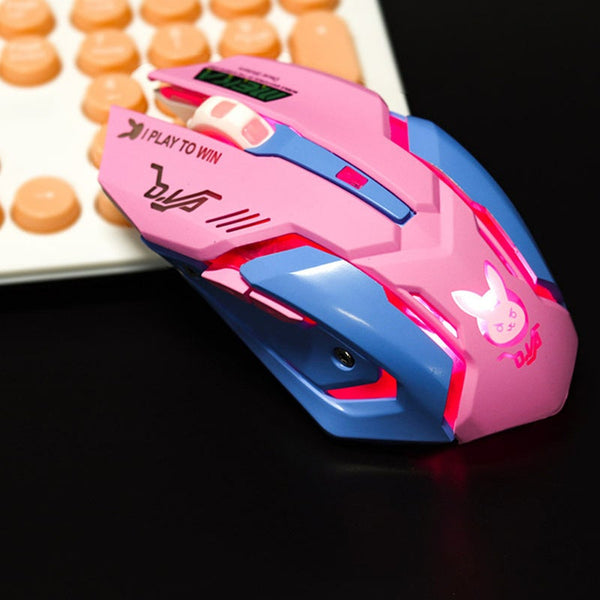 Usb Wireless Gaming Mouse Pink Computer Professional E Sports 2400Dpi Colorful Backlit Silent For Lol Data Laptop Pc Mice Trackballs & Touchpads