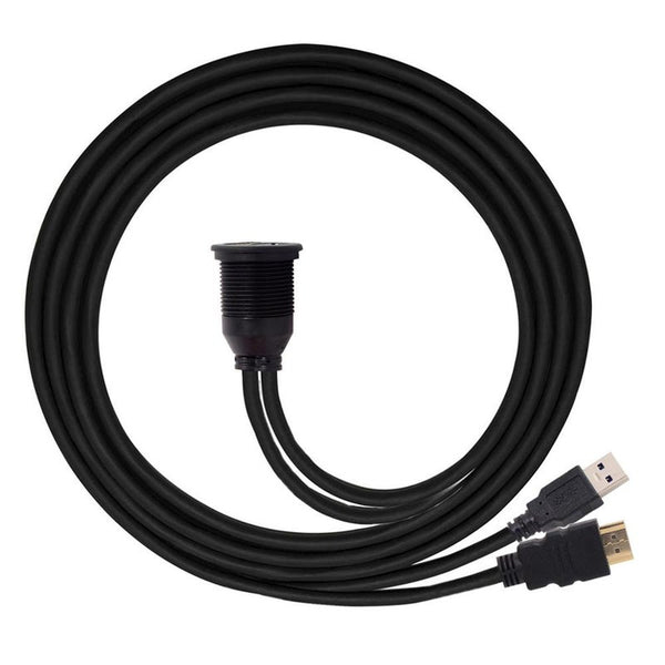 Usb3.0 Hd To Hdmi Compatible Aux Extension Dash Panel Waterproof Car Flush Mount Cable For Boat Motorcycle 1M 3Ft Usb Cables Hubs & Adapters