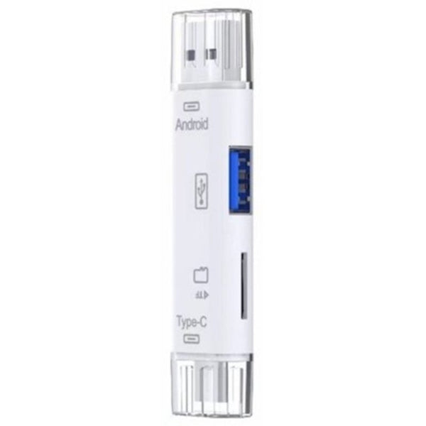 Usb3.0 / Type C Micro Combo To Slot Tf Card Reader With Function For Phone Pc White
