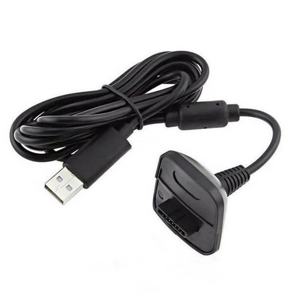 Usb Charger Play Charging Cable Cord For Xbox 360 Wireless Controller Black
